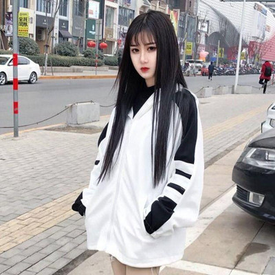 Social girls autumn coat Kuaishou net celebrity Liu Nengneng with the same three-bar long-sleeved casual sports top