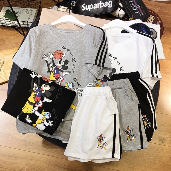 Official website figure age reduced Mickey leisure sports suit women 2020 Korean version loose shorts show thin two piece set