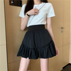 Real price stitching bubble bud cloud skirt skirt skirt women's fashion versatile high waist slim word skirt