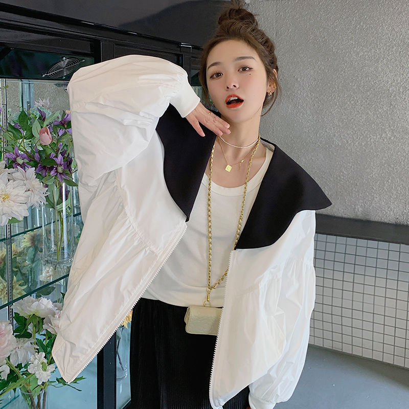 2023 Spring/Summer New Design Sense Small Sun Protection Clothing Women's New Style Loose and Slim Bomber Coat Trend
