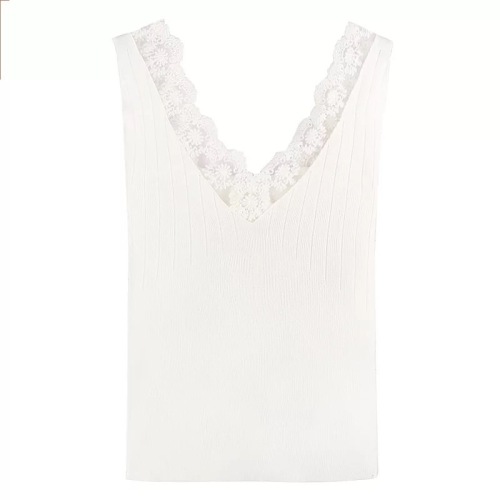 Spring and summer new Korean version lace suspender bottoming blouse women's chic solid color versatile knitted vest top