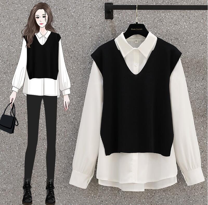 Real shot of spring clothes, large size women's clothes, fat MM, thin shirt, loose inner bottoming shirt, trendy M-4XL200 catties
