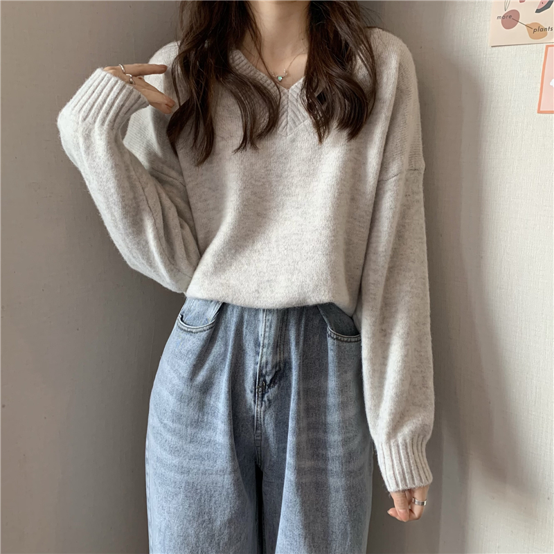 Real price ~ V-neck casual Pullover Sweater