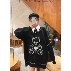 Zhang Dayi love bear cooperation 2020 women's autumn thin sweater new sweater loose wear