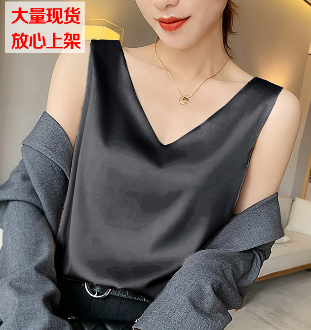 Spring and summer Chiffon suspender vest, women's inner bottom shirt, suit back and sexy sleeveless outer wear