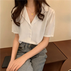 Real shot real price summer new Korean version loose fitting Blazer short shirt short sleeve cardigan