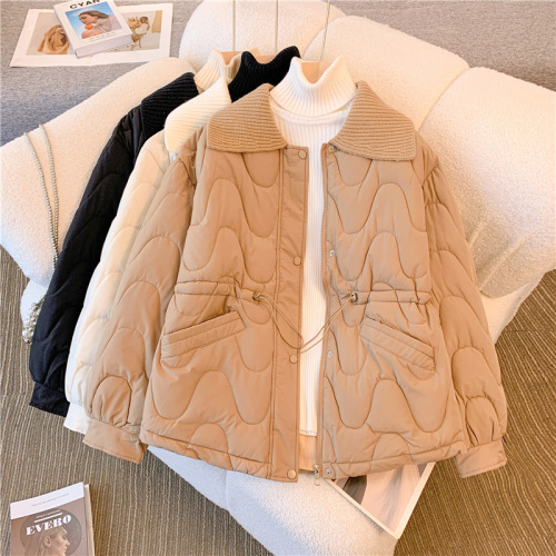 New down jacket women's short cotton jacket casual design versatile woven collar jacket