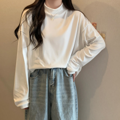 Real shot de velvet new turtleneck bottoming shirt women