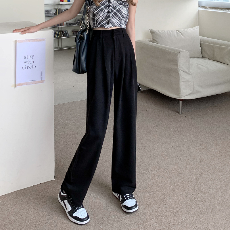Special offer women's suit pants 2022 new casual loose high waist drape slim straight leg mop trousers