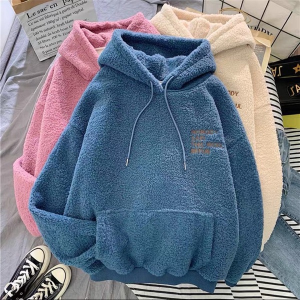 Ins new style autumn and winter 2021 Plush thickened cashmere sweater women's fashion Korean student loose coat fashion