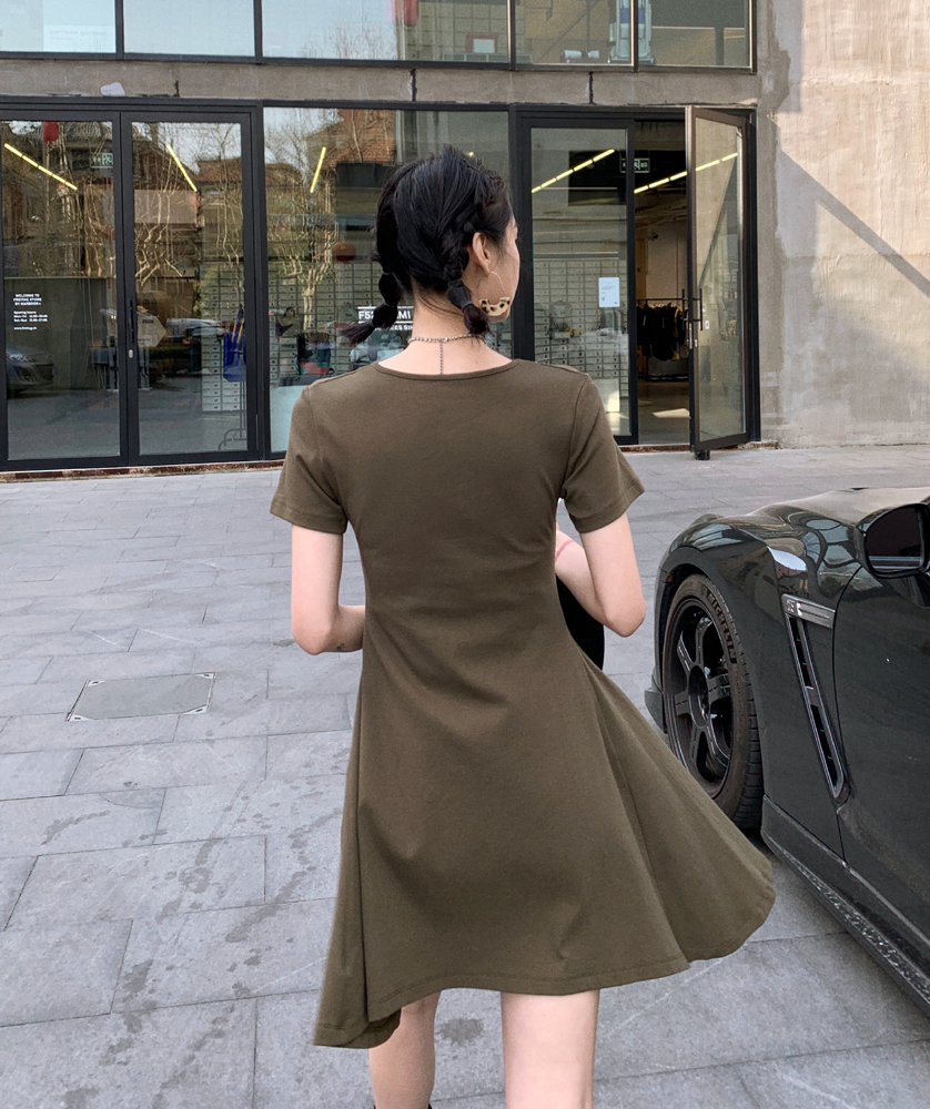 Photo: new French retro A-line short sleeve dress in spring and summer 2020