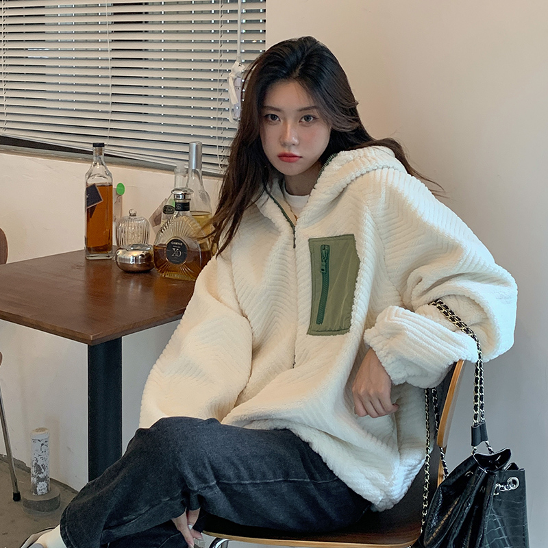 Women's 2022 winter loose lamb's wool wool coat