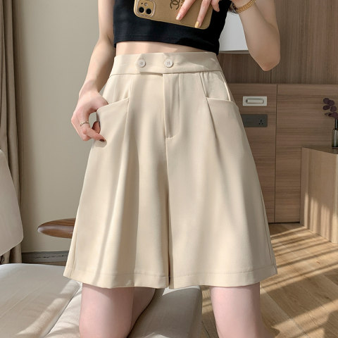 Suit shorts women's summer thin section high waist loose slim wide-leg mid-pants five-point pants women 2022 new