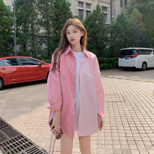 Photo design color contrast sunscreen shirt women's summer  new fashion niche loose Korean shirt jacket