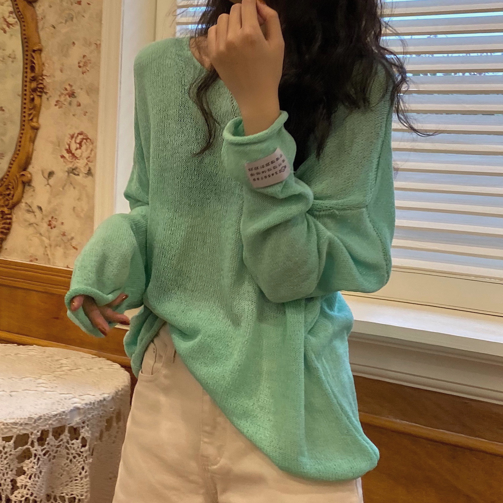 Real price ~ lazy Pullover Sweater long sleeve loose and versatile sweater