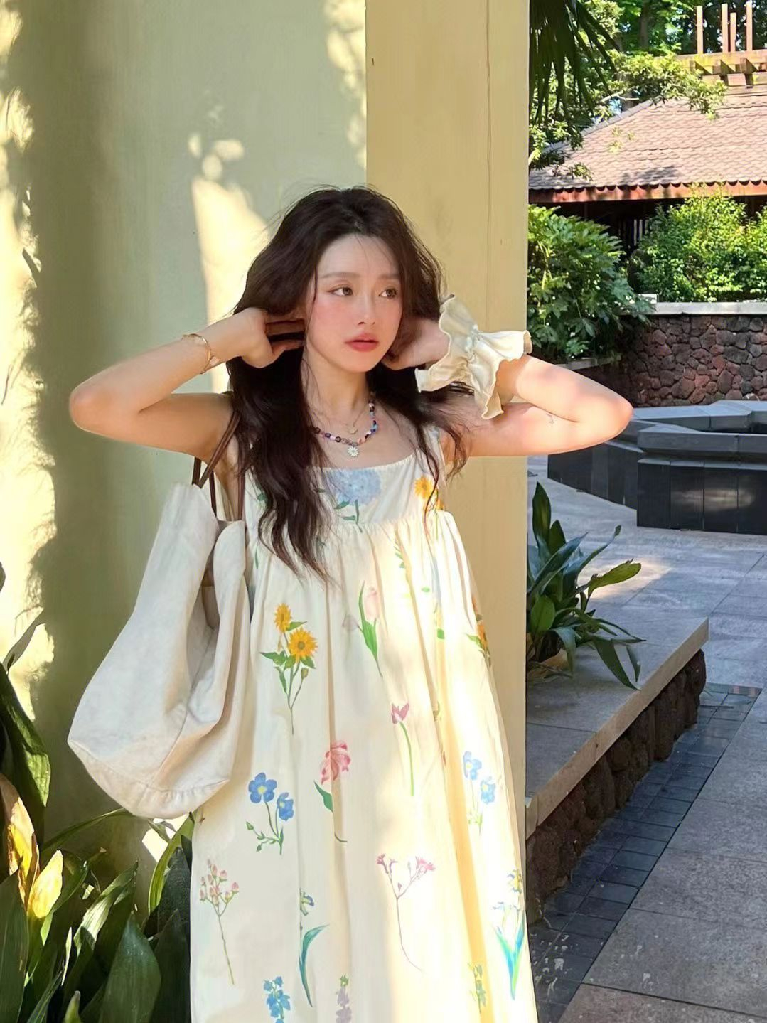 Summer seaside vacation floral skirt for women's beach tourism slimming Kikyo skirt