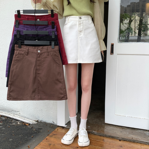 Spring and summer  denim skirt women's Korean version high waist elastic tight Hip Wrap trouser skirt split light proof skirt