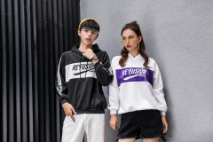 Autumn and winter Plush thickened inset color hooded casual loose versatile sweater