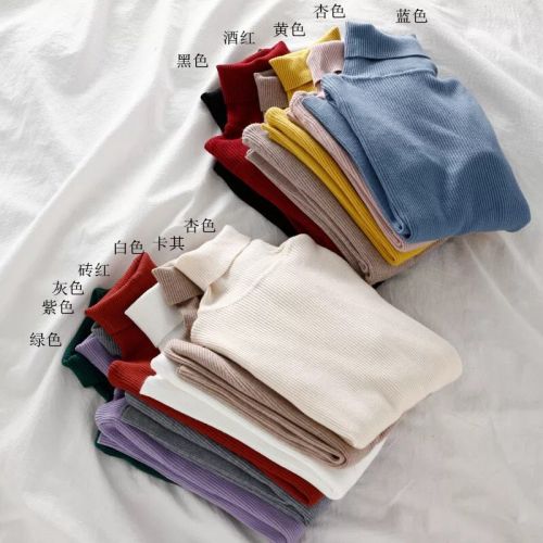 Foreign style inside with basic high neck sweater women's autumn and winter new Korean version long sleeve slim fit warm knit bottomed shirt fashion
