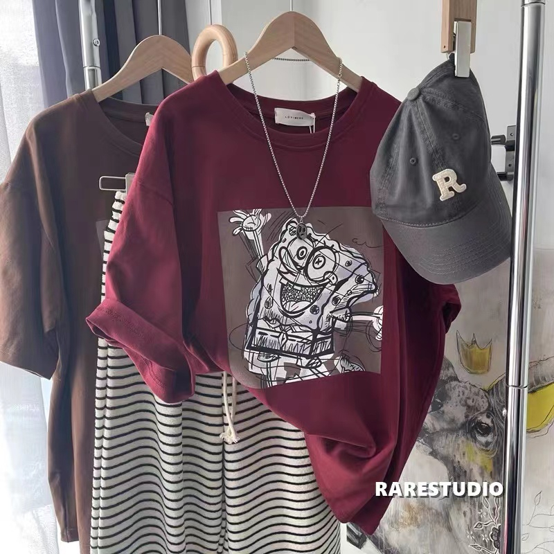 Official picture net price pure cotton 300 catties large size short-sleeved t-shirt women's summer dress 2023 new loose top