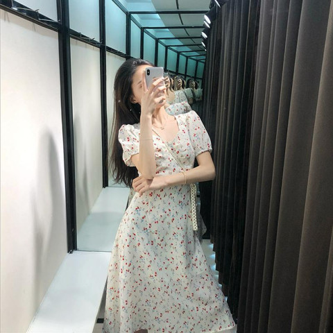 2023 Gentle Wind Long Skirt French First Love Platycodon Floral Super Fairy Temperament Dress Children’s New Summer Clothes