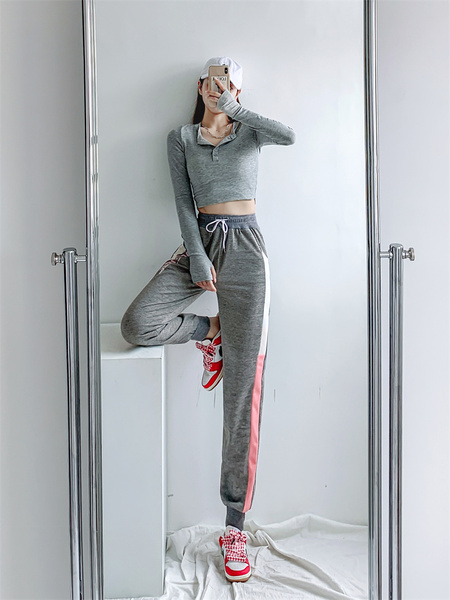 Actual shooting of new autumn sportswear female student Korean loose legged casual Leggings