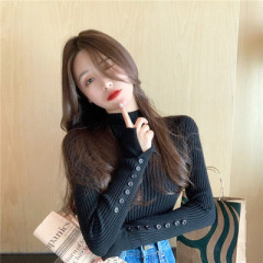 Half high collar base coat with 2020 new slim sweater in autumn and winter