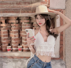 Real auction special price without reducing the design of woven suspender vest