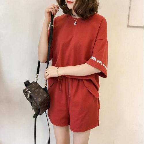 New sports fashion set women's shorts short sleeve T-shirt two piece set summer new loose