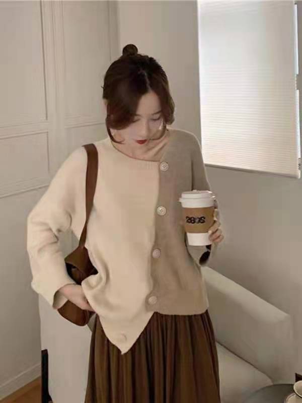 Excellent color matching cardigan 2021 new Korean version is thin and versatile