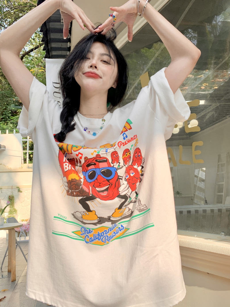 Large size loose short-sleeved T-shirt women's pure cotton wrap collar couple dress S -- 3XL100% cotton 200g pure cotton