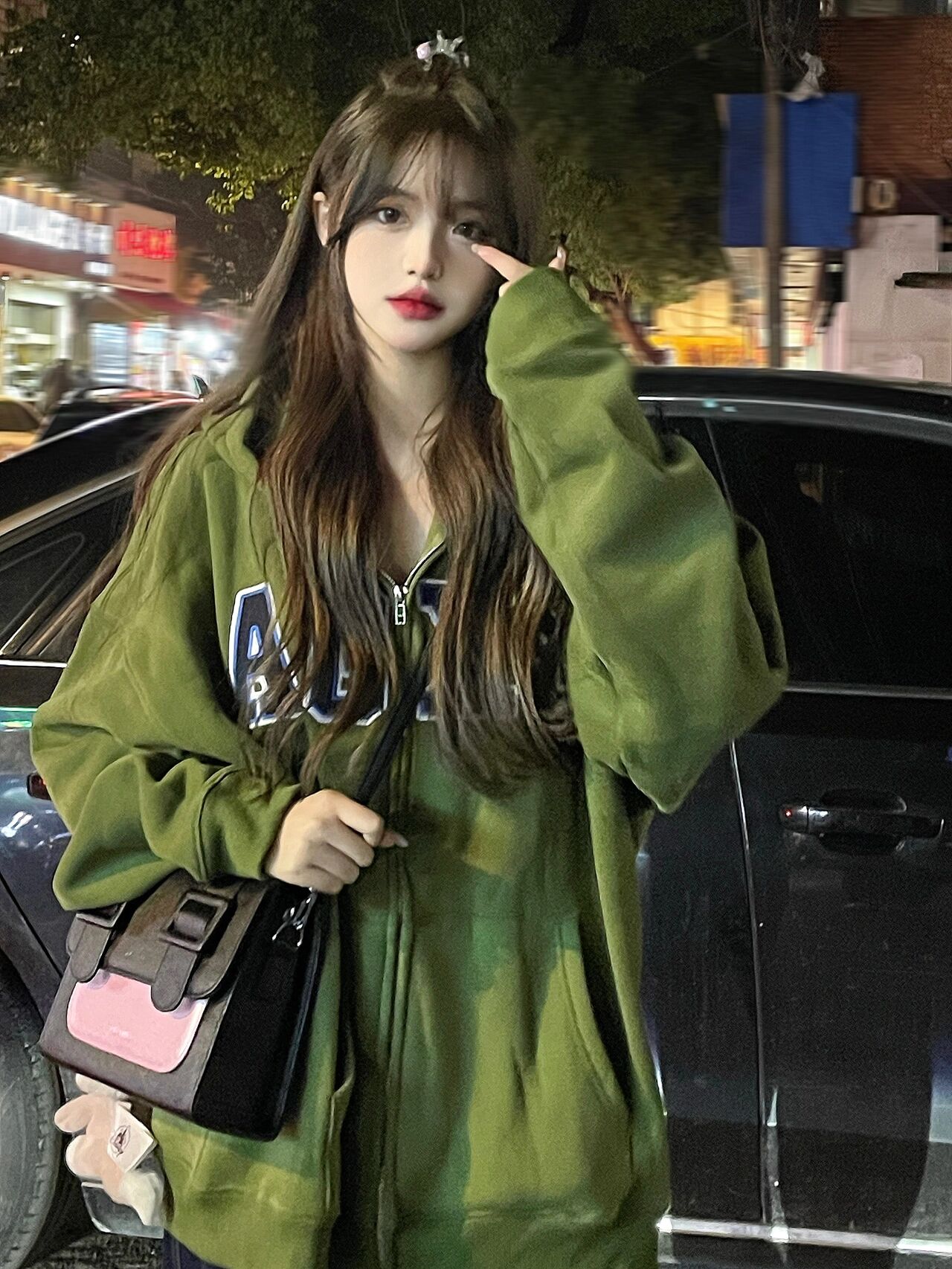 American retro hooded sweatshirt for women 2022 early autumn new Korean style lazy style foam love letter top trendy