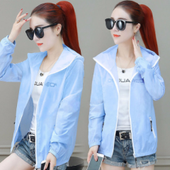 Women's sunscreen with hat in summer 2020 new UV resistant and breathable short thin versatile shirt long sleeve ice silk suit