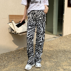 Real price water ripple halo dyed wide leg pants women's high waist drop feeling thickened straight casual pants