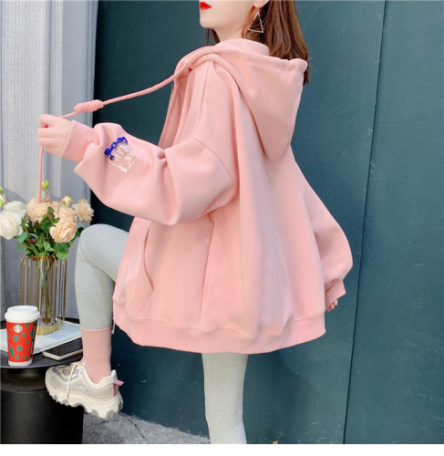 Official Figure 25 Cotton Spring Dress Design Letter Embroidery Long Sleeve Hooded Thin Section Loose Sweater Women
