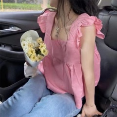 Summer new short-sleeved vest shirt doll shirt top women