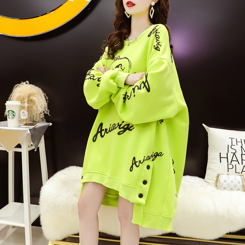 Fried Street cotton large size women's clothing spring and autumn thin long sleeve sweater women's Korean version loose and thin design top net red