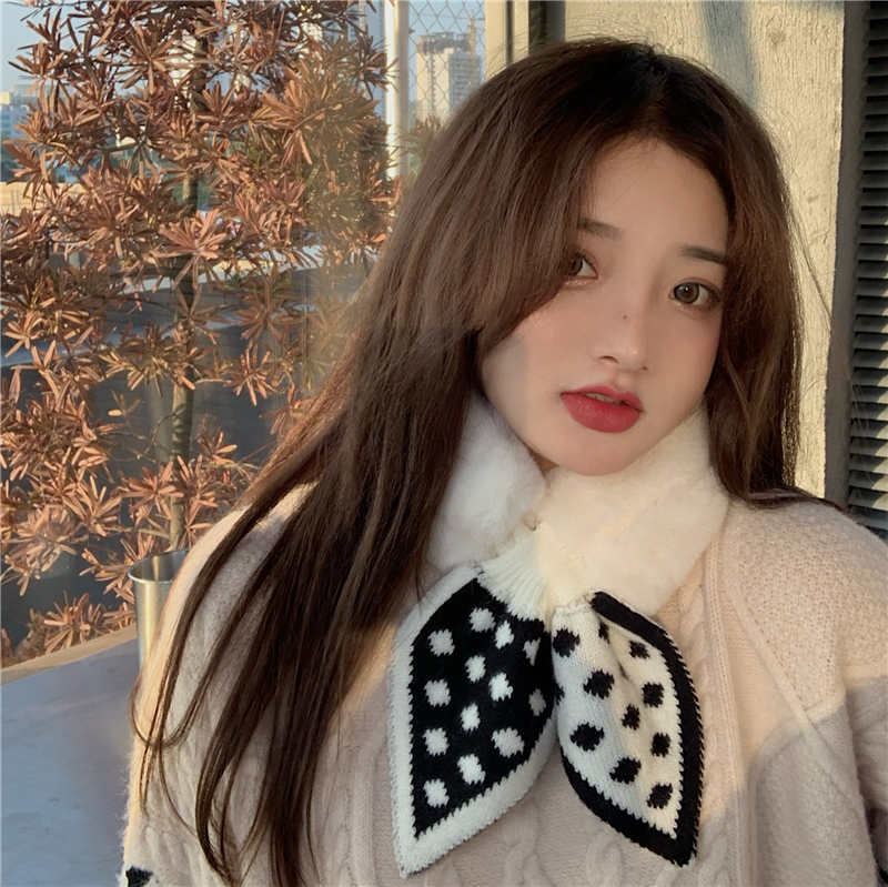 Real price real price winter soft and delicate fur bow tie scarf to keep warm and warm imitation rabbit fur fake collar scarf