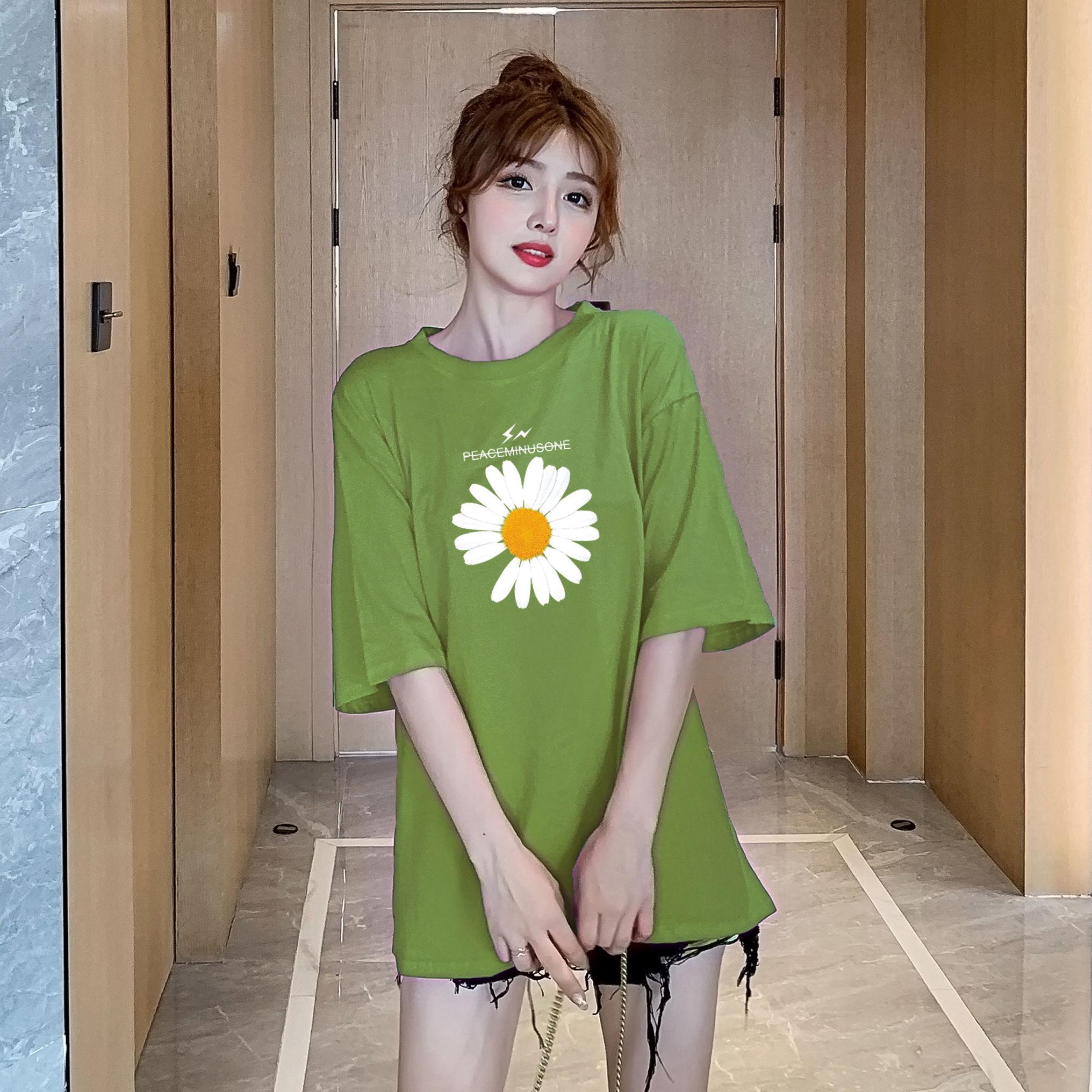 2020 summer 180 double round neck short sleeve T-shirt women's loose large women's fashion new