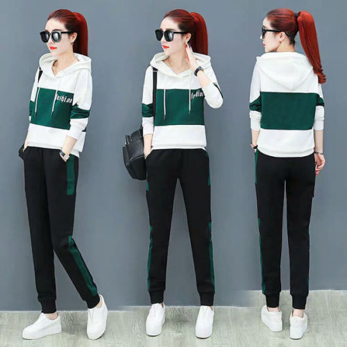 Sportswear women's spring and autumn 2020 new hooded loose fashion casual wear long sleeve pants 2-piece set
