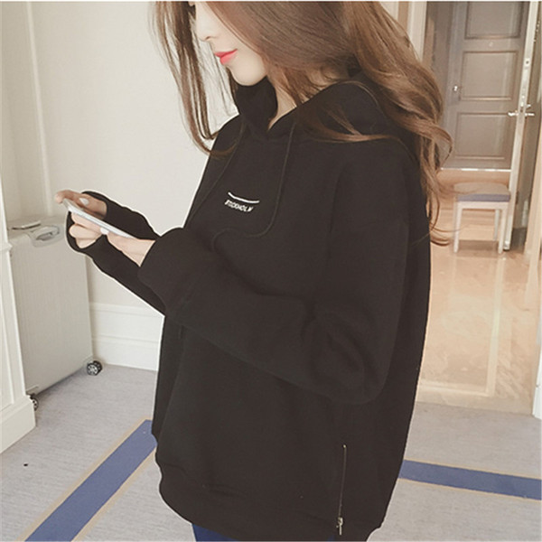 Korean winter Pullover loose sweater female student hooded Plush winter coat with hat