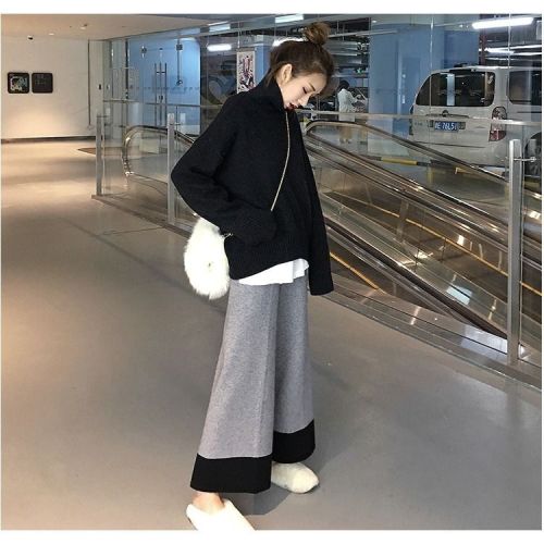 Wool wide leg pants for women's small year new Korean loose and lazy style