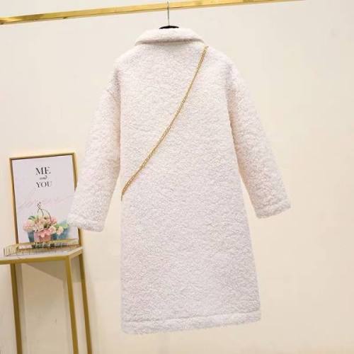Thickened imitation lamb Plush coat for women autumn winter 2020 Korean version loose and versatile medium and long small windbreaker women