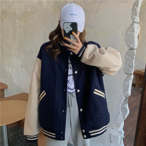 Composite plush and thickened real shot 812 ා 320G large sweater baseball uniform autumn and winter new American sports coat