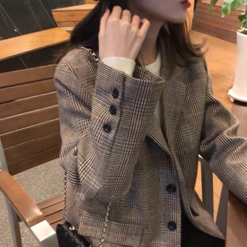  spring and autumn top women's Korean British style suit