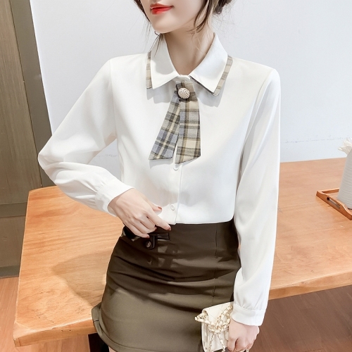 Real chiffon shirt women's new relaxed and versatile long sleeve shirt trend in 2021 spring