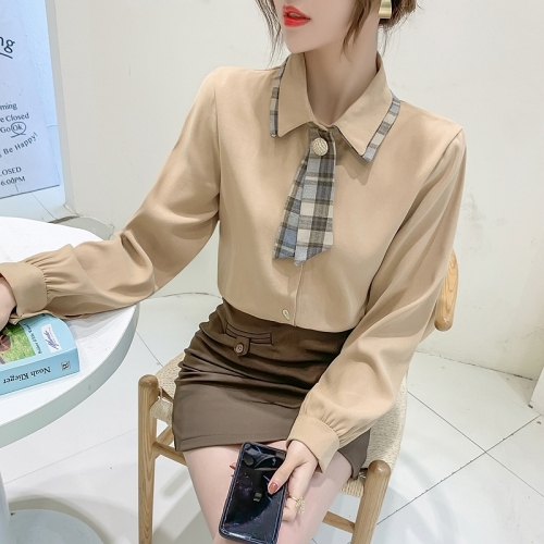 Real chiffon shirt women's new relaxed and versatile long sleeve shirt trend in 2021 spring