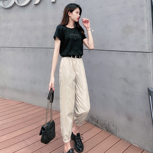 Real photo 2021 new sports overalls top and casual pants loose fashion fashion two piece suit