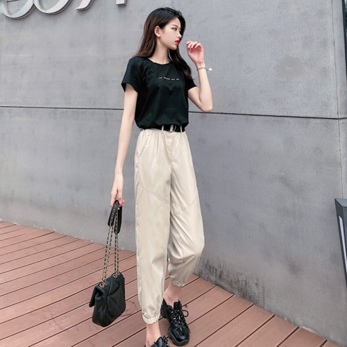 Real photo  new sports overalls top and casual pants loose fashion fashion two piece suit