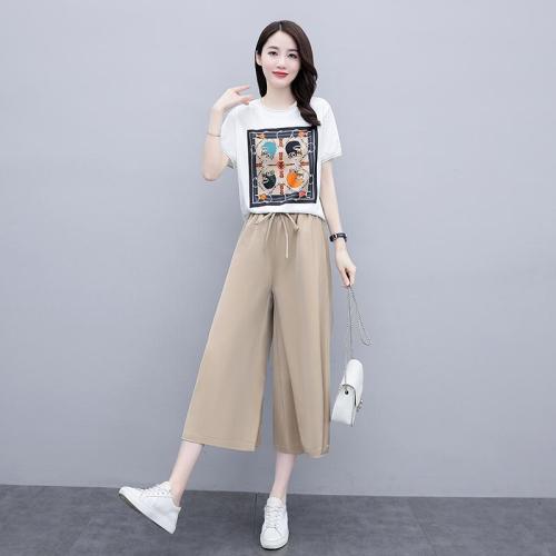 Fashion sports suit new year women's summer dress temperament two piece suit leisure age reducing light mature style suit